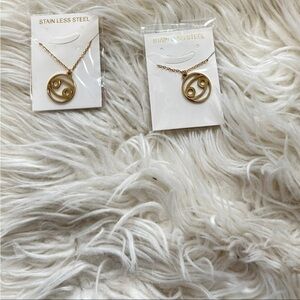 Gold Stainless Steel Cancer Zodiac Necklace